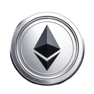 Floating graphic element displaying the Ethereum (ETH) coin